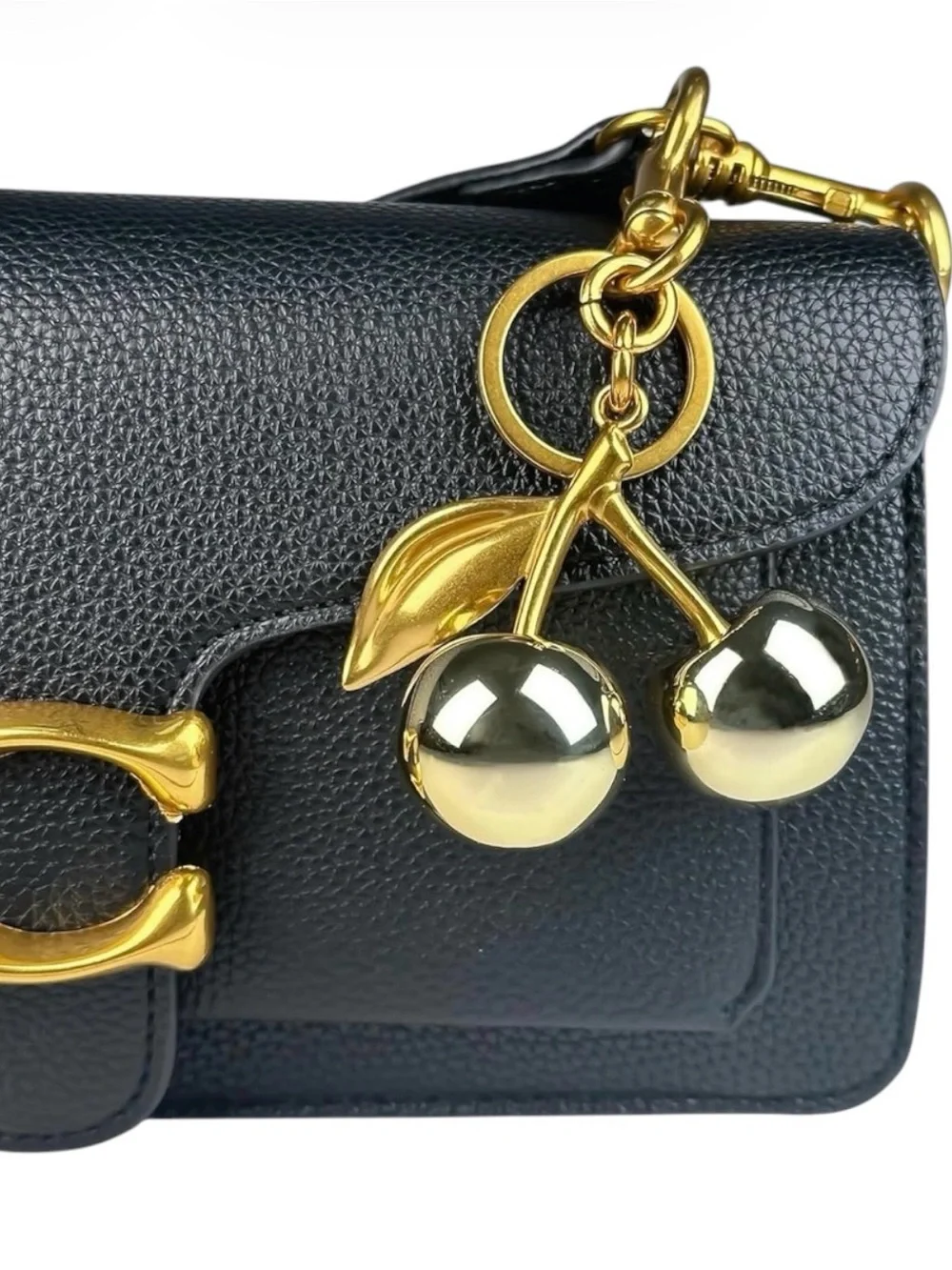Gold Cherry Gold Bag Charm & Keychain New Without Tags